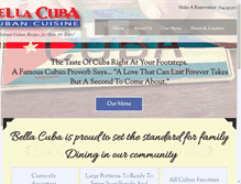Tablet Screenshot of bellacubarestaurant.com